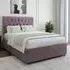 Single Divan Base with Headboard - Mauve, Linen