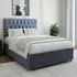 Single Divan Base with Lona Headboard - Blue, Linen