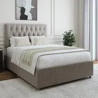Single Divan Base with Lona Headboard - Grey, Linen