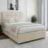 Single Divan Base with Pearl Headboard - Cream, Velvet