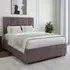 Single Divan Base with Pearl Headboard - Mauve, Velvet