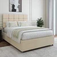 Single Divan Base with Storage - Cream, Velvet