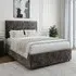 Single Divan Base with Valencia Headboard - Charcoal, Chenille