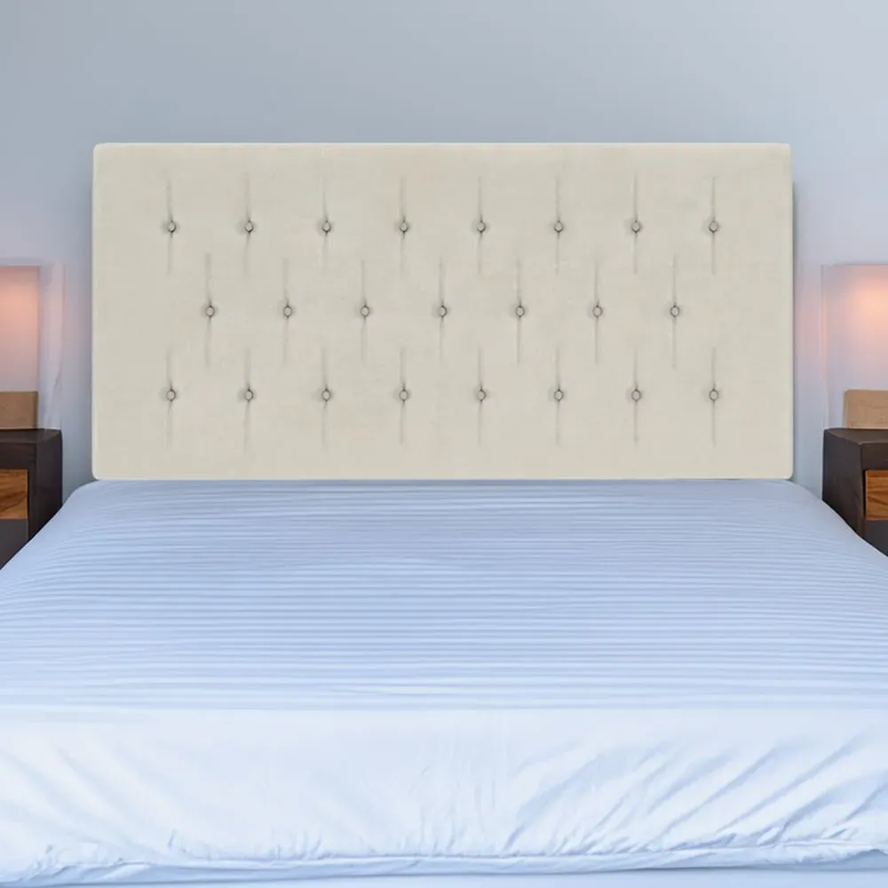 Single Lona Buttoned Headboard - Cream, Velvet