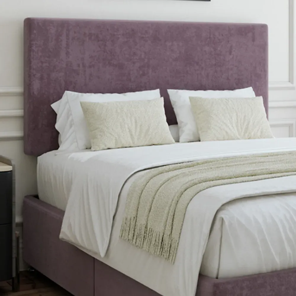Single Naples Divan Base with Valencia Headboard - Mauve, Linen