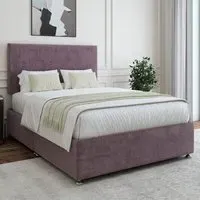 Single Naples Divan Base with Valencia Headboard - Mauve, Linen