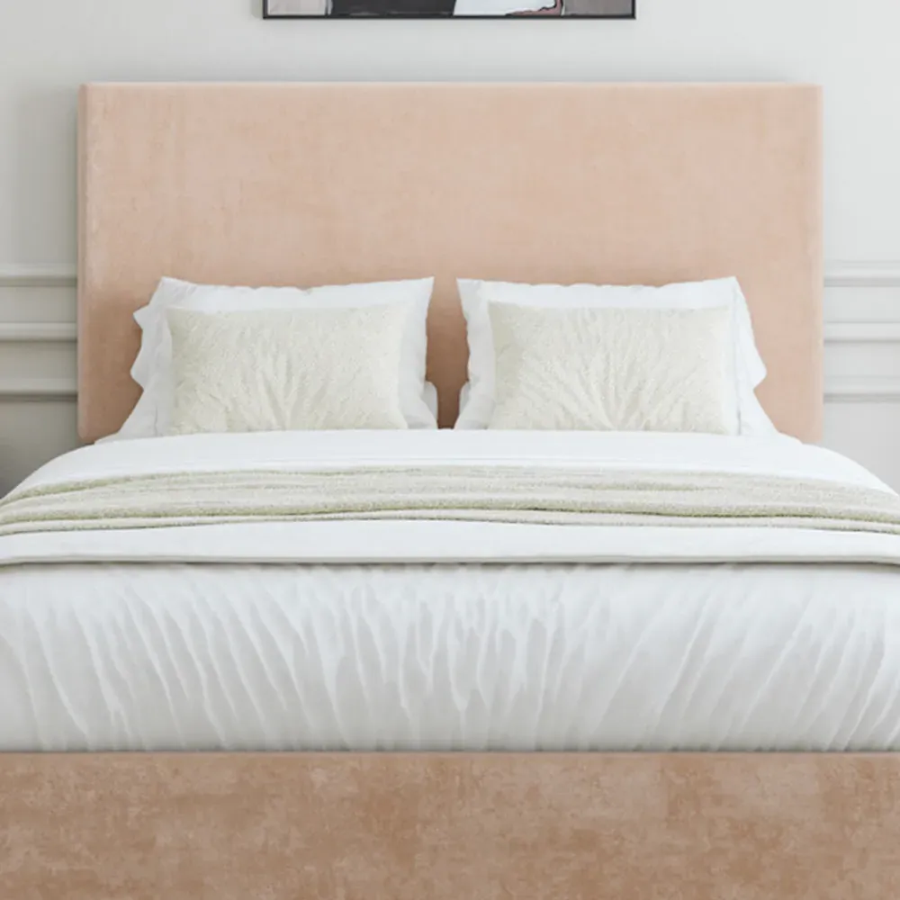 Single Naples Divan Base with Valencia Headboard - Mink, Linen