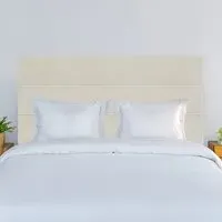 Single Naples Velvet Milan Lined Headboard - Cream