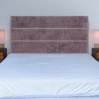 Single Naples Velvet Milan Lined Headboard - Mauve