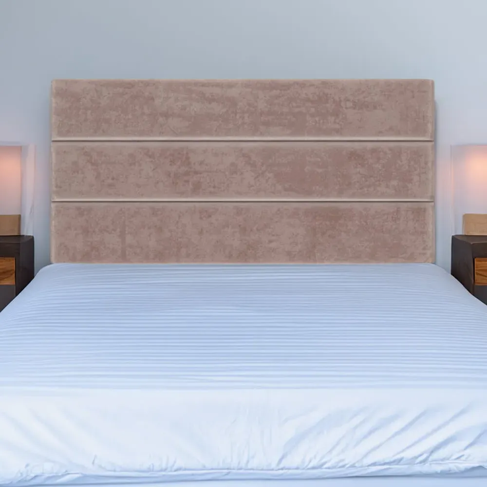 Single Naples Velvet Milan Lined Headboard - Mink