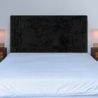 Single Naples Velvet Valencia Plain Headboard - Black