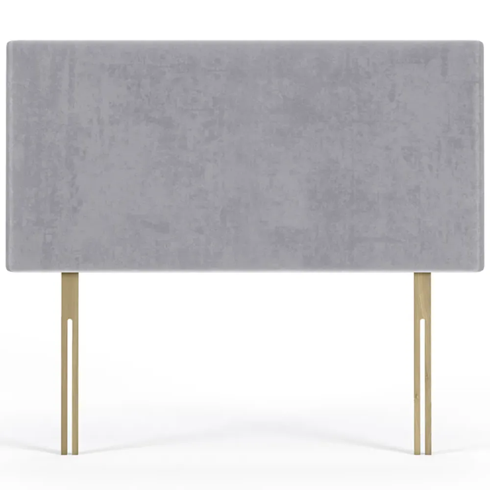 Single Naples Velvet Valencia Plain Headboard - Grey