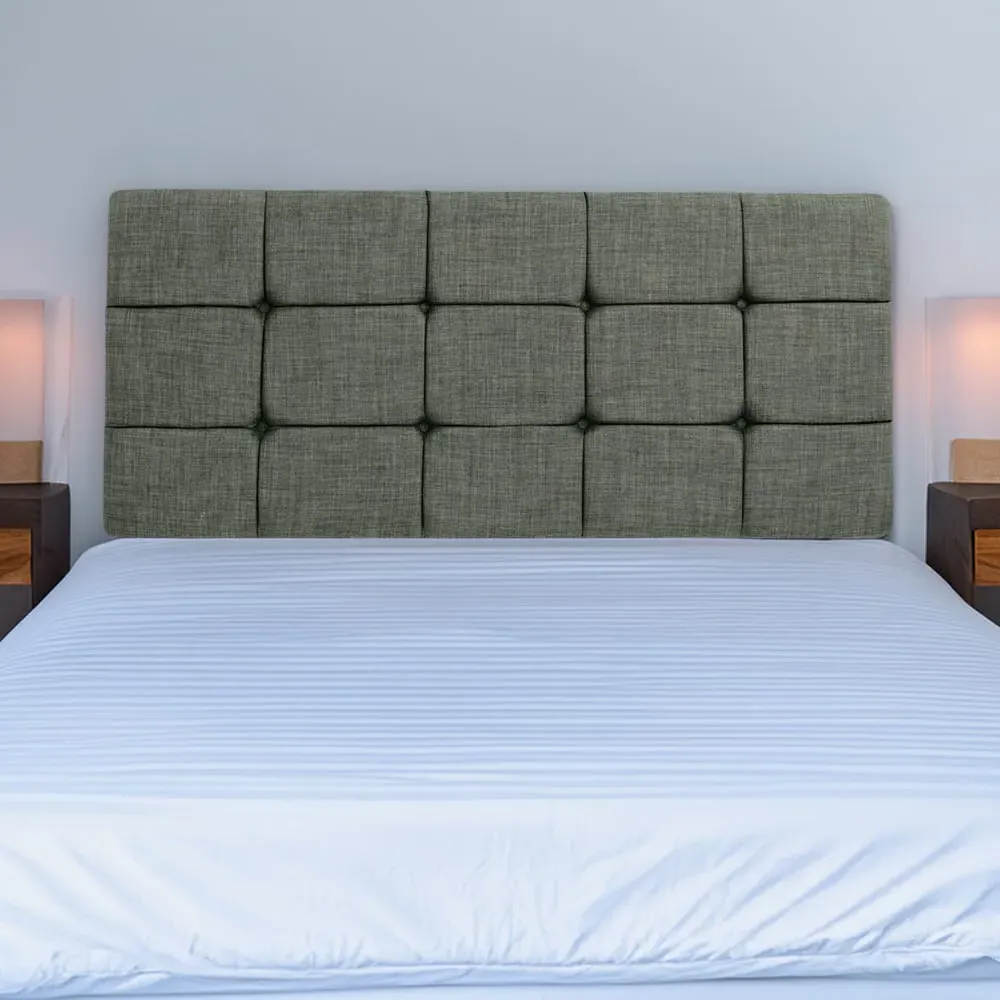 Single Pearl Squared Headboard - Charcoal, Linen image