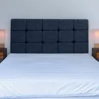 Single Pearl Squared Headboard - Midnight, Linen