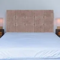 Single Pearl Squared Headboard - Mink, Naples Velvet