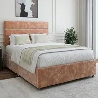 Small Double 2 Drawer Divan Base with Milan Headboard - Cream, Chenille