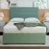 Small Double Divan Base with Milan Headboard - Blue, Velvet
