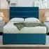 Small Double Divan Base with Milan Headboard - Blue, Velvet