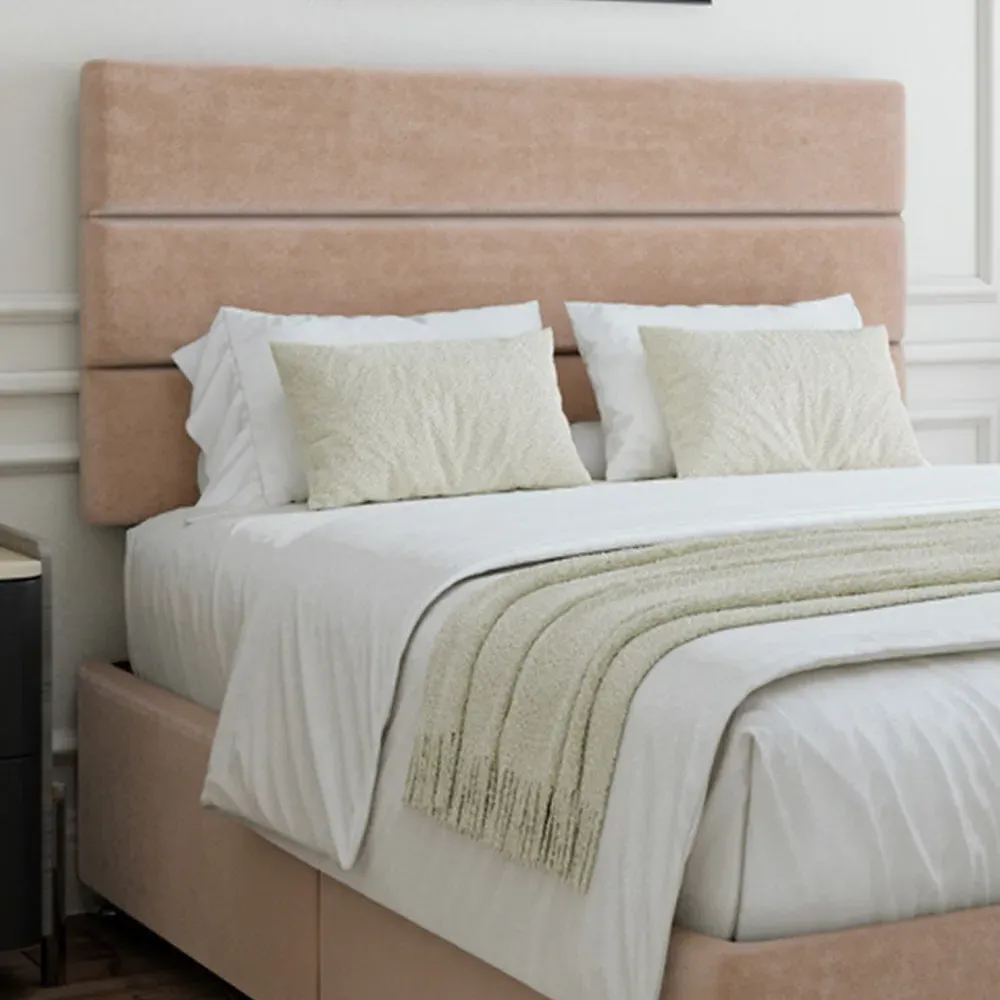 Small Double Divan Base with Milan Headboard - Brown, Velvet