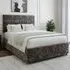Small Double Divan Base with Milan Headboard - Charcoal, Chenille