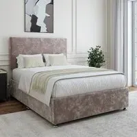 Small Double Divan Base with Valencia Headboard - Silver, Chenille