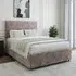 Small Double Divan Base with Valencia Headboard - Silver, Chenille