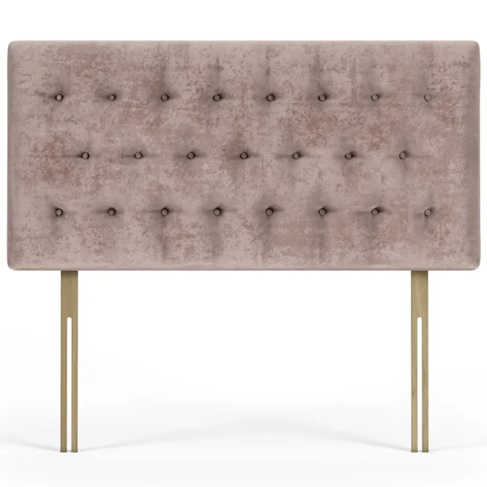 Small Double Lona Buttoned Headboard - Brown, Velvet