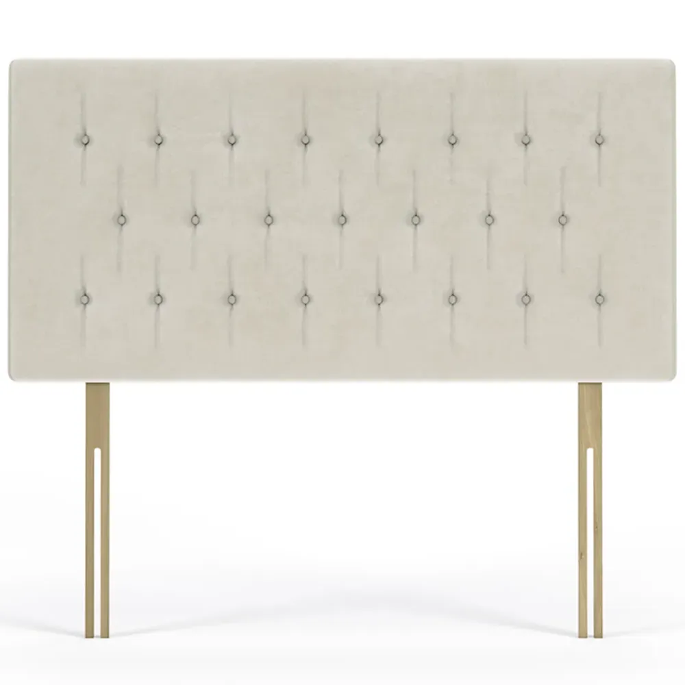 Small Double Lona Buttoned Headboard - Cream, Velvet