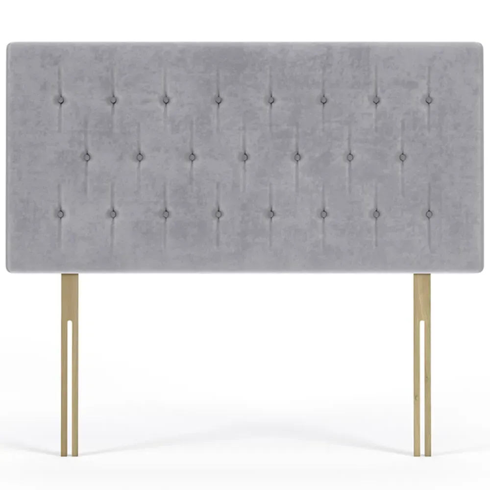Small Double Lona Buttoned Headboard - Grey, Velvet