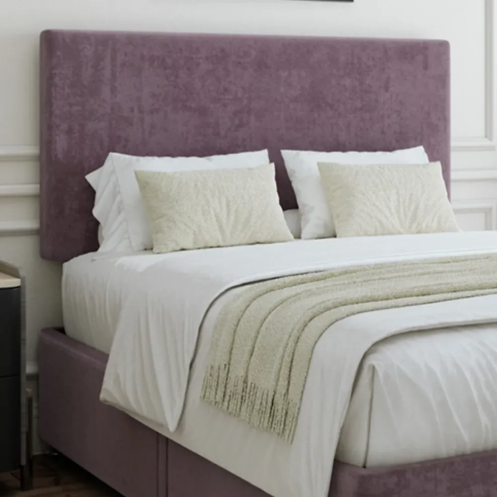 Small Double Naples Divan Base with Valencia Headboard - Mauve, Linen
