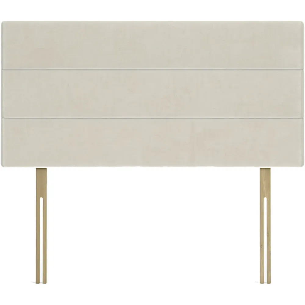 Small Double Naples Velvet Milan Lined Headboard - Cream