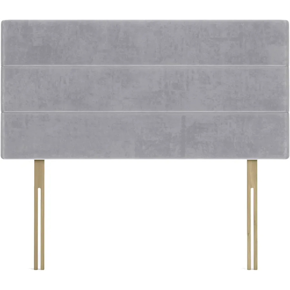 Small Double Naples Velvet Milan Lined Headboard - Grey