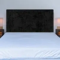 Small Double Naples Velvet Valencia Plain Headboard - Black