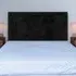 Small Double Naples Velvet Valencia Plain Headboard - Black