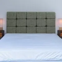 Small Double Pearl Squared Headboard - Charcoal, Linen
