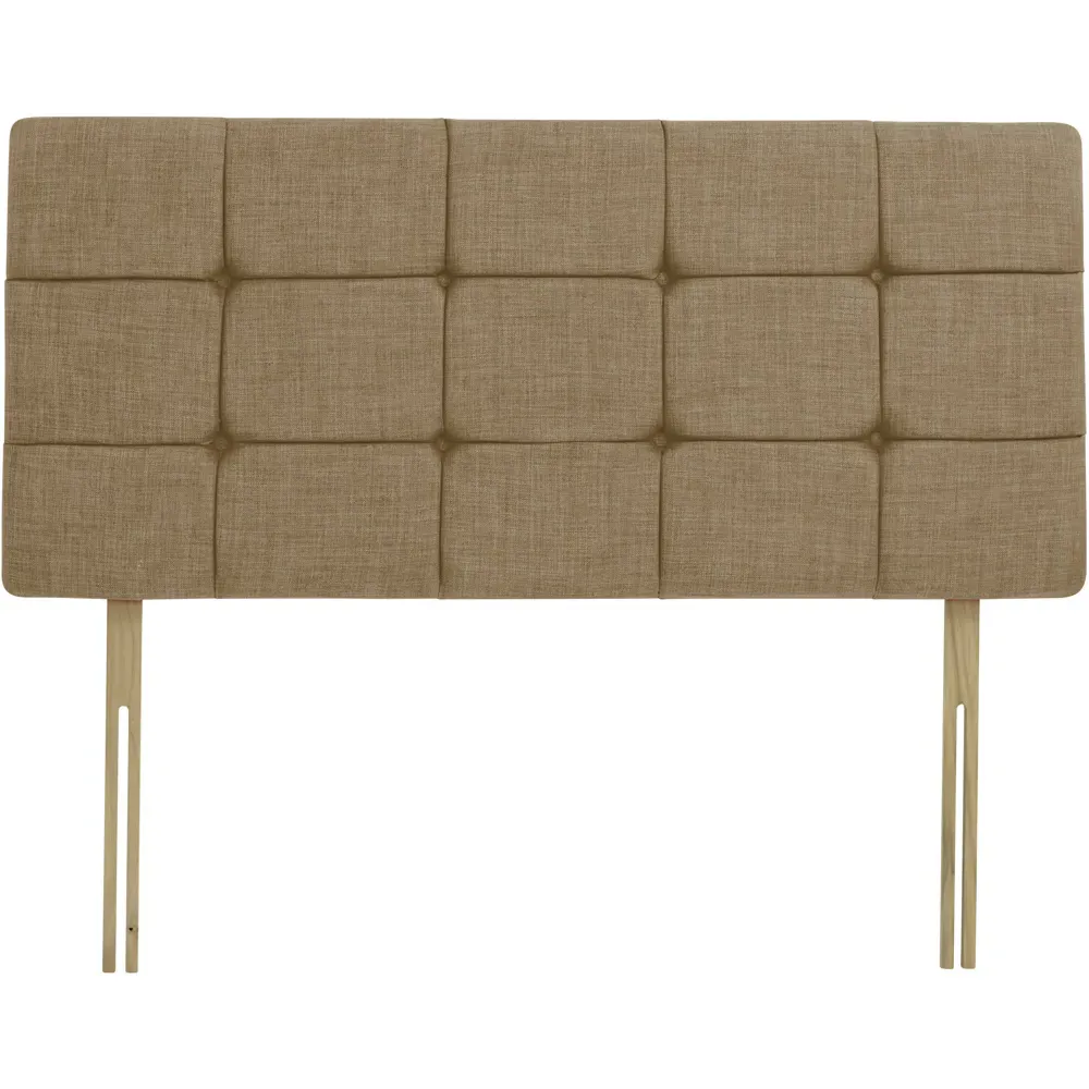 Small Double Pearl Squared Headboard - Cream, Linen