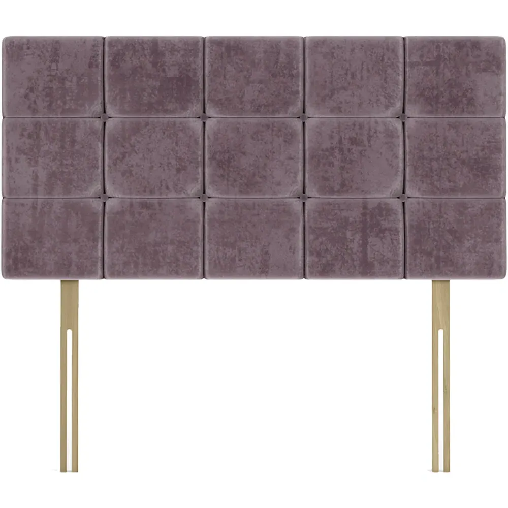 Small Double Pearl Squared Headboard - Mauve, Naples Velvet