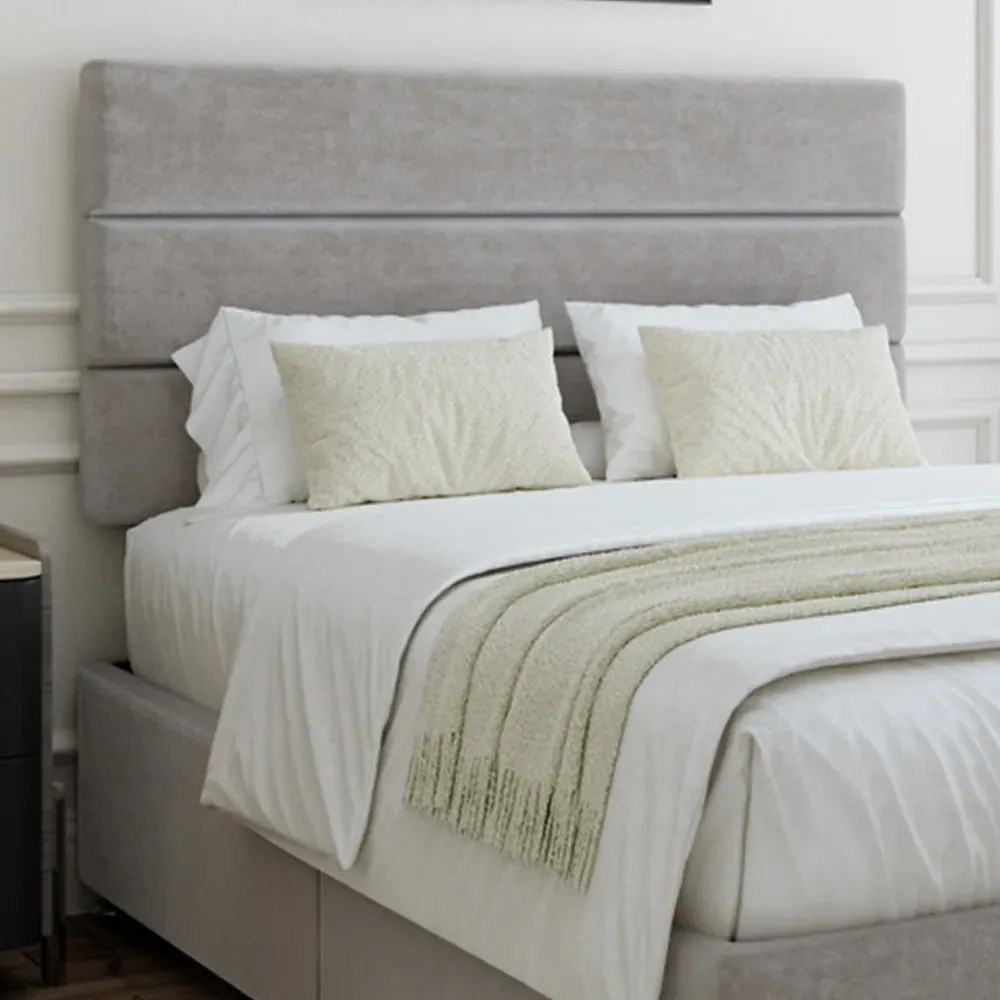 Super King Divan Base - Grey, Velvet