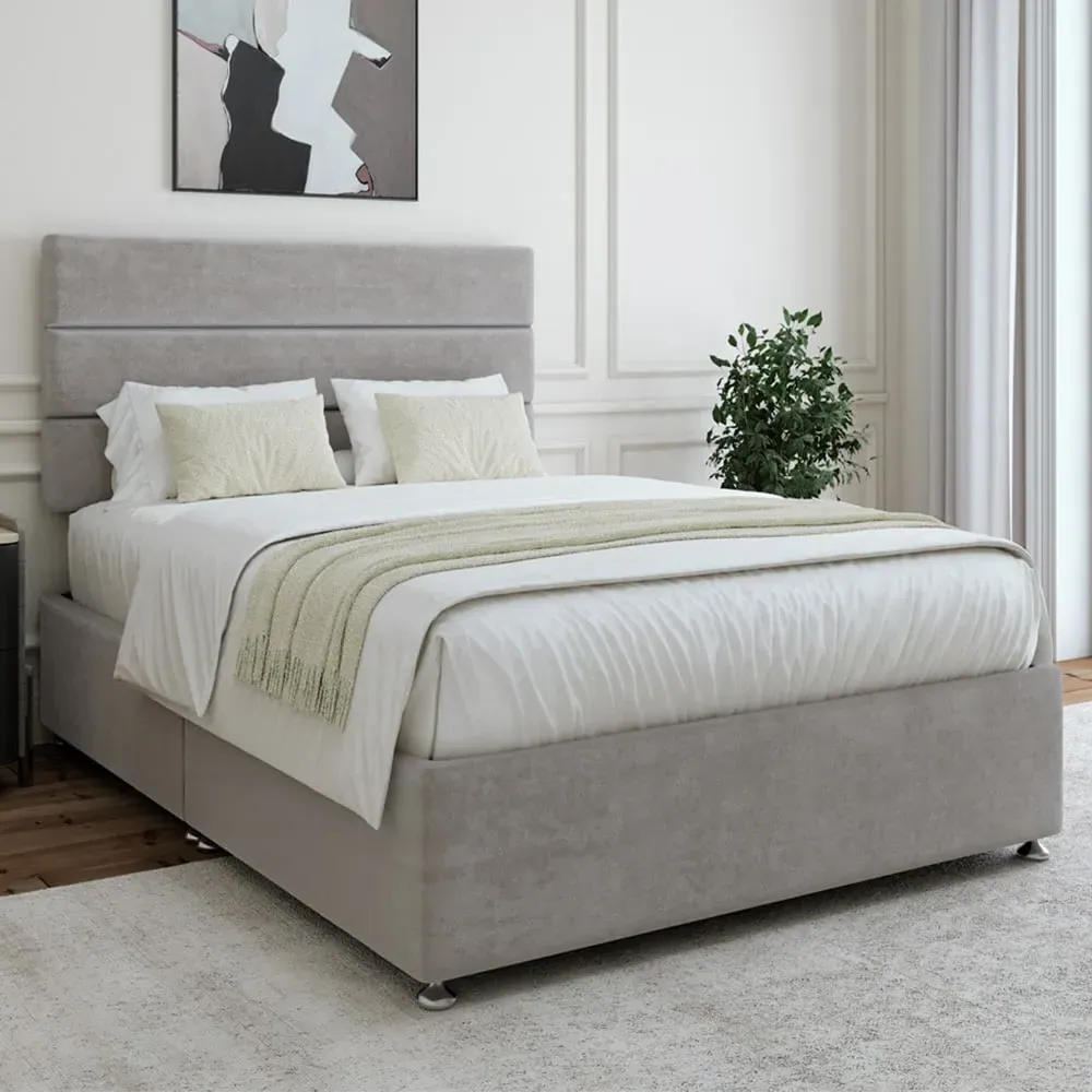 Super King Divan Base - Grey, Velvet