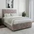 Super King Divan Base with 4 Drawers Valencia Headboard - Silver, Chenille