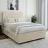 Super King Divan Base with Storage and Headboard - Cream, Linen