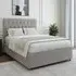 Super King Divan Base with Storage and Headboard - Grey, Linen