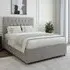 Super King Divan Base with Storage and Headboard - Grey, Linen