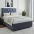 Super King Divan Base with Storage and Lona Headboard - Blue, Linen