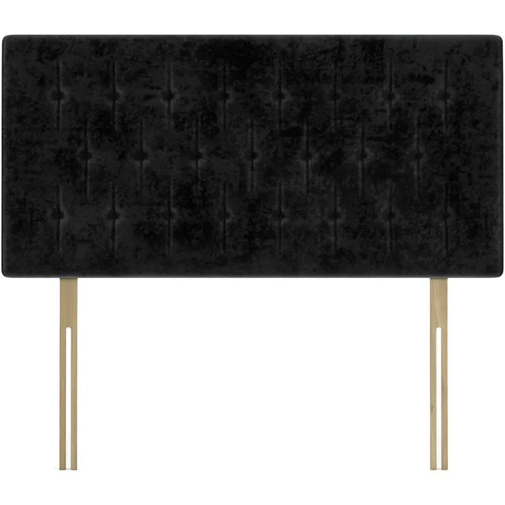 Super King Lona Buttoned Headboard - Black, Velvet