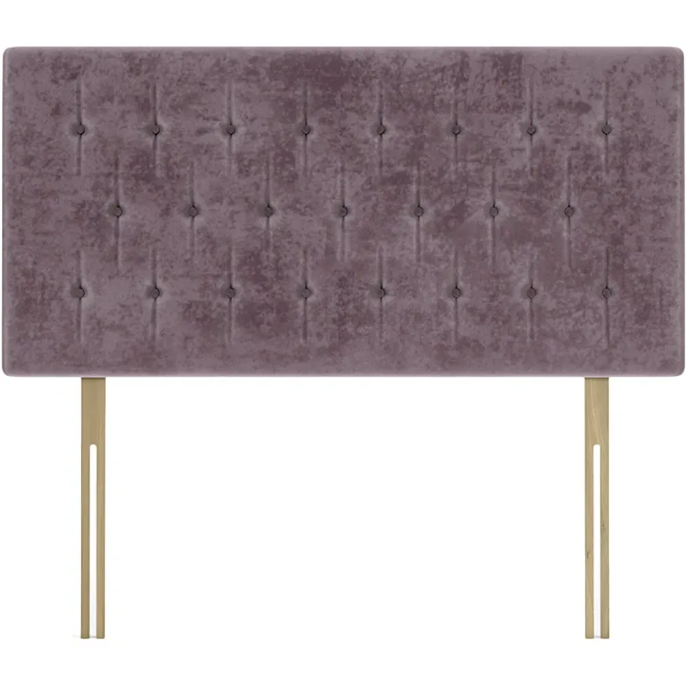 Super King Lona Buttoned Headboard - Mauve, Velvet