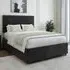 Super King Naples Divan Base with Valencia Headboard - Black, Linen