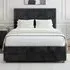 Super King Naples Divan Base with Valencia Headboard - Black, Linen