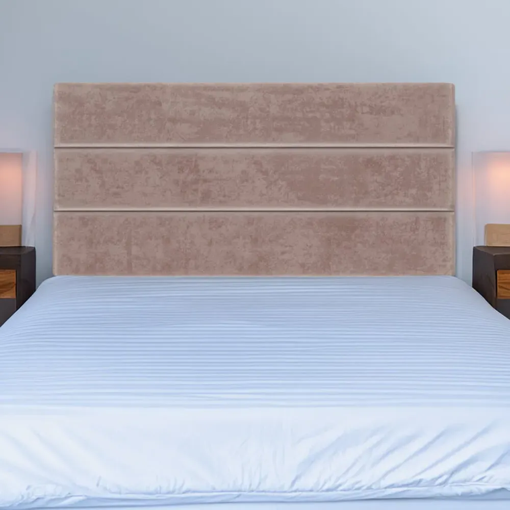 Super King Naples Velvet Milan Lined Headboard - Mink