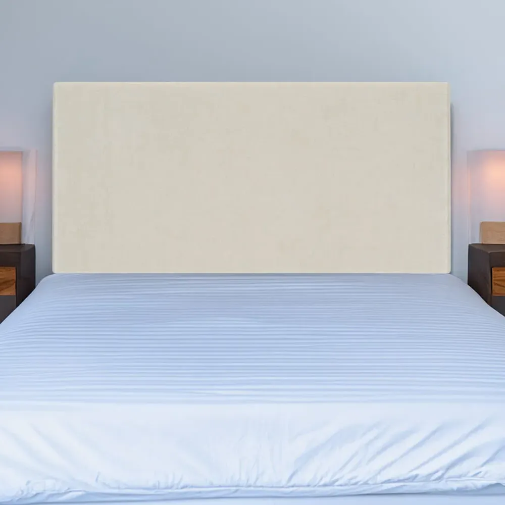 Super King Naples Velvet Valencia Plain Headboard - Cream